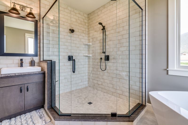 Open Shower with Floor-to-Ceiling Glass